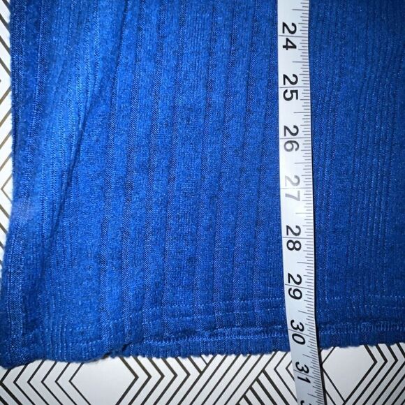 Umgee Ribbed Skirt Size Medium Royal Blue Pull On High Waist Side Slit Casual - Picture 6 of 6